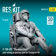   ResKit Models F-105D Thunderchief pilot sitting in ejection seat for Trumpeter kit (1 pcs) (3D Printed) 1:32 (RSF32-0067)