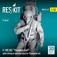   ResKit Models F-105D Thunderchief pilot sitting in ejection seat for Trumpeter kit (1 pcs) (3D Printed) 1:32 (RSF32-0067)