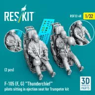   ResKit Models F-105F/G Thunderchief pilots sitting in ejection seat for Trumpeter kit (2 pcs) (3D Printed) 1:32 (RSF32-0068)