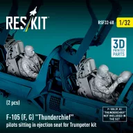   ResKit Models F-105F/G Thunderchief pilots sitting in ejection seat for Trumpeter kit (2 pcs) (3D Printed) 1:32 (RSF32-0068)
