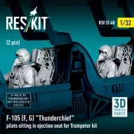   ResKit Models F-105F/G Thunderchief pilots sitting in ejection seat for Trumpeter kit (2 pcs) (3D Printed) 1:32 (RSF32-0068)