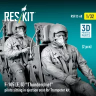   ResKit Models F-105F/G Thunderchief pilots sitting in ejection seat for Trumpeter kit (2 pcs) (3D Printed) 1:32 (RSF32-0068)