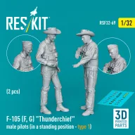   ResKit Models F-105 (F, G) Thunderchief male pilots (in a standing position - type 1) (2 pcs) (3D Printed) 1:32 (RSF32-0069)