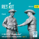 ResKit Models F-105 (F, G) Thunderchief male pilots (in a standing position - type 1) (2 pcs) (3D Printed) 1:32 (RSF32-0069)