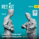 ResKit Models F-105 (F, G) Thunderchief male pilots (in a standing position - type 1) (2 pcs) (3D Printed) 1:32 (RSF32-0069)
