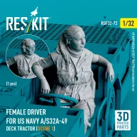   ResKit Models Female driver for US NAVY A/S32A-49 Deck Tractor (scene 1) (1 pcs) (3D Printed) 1:32 (RSF32-0072)