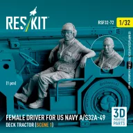  ResKit Models Female driver for US NAVY A/S32A-49 Deck Tractor (scene 1) (1 pcs) (3D Printed) 1:32 (RSF32-0072)