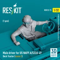   ResKit Models Male driver for US NAVY A/S32A-49 Deck Tractor (scene 2) (1 pcs) (3D Printed) 1:32 (RSF32-0073)