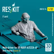   ResKit Models Male driver for US NAVY A/S32A-49 Deck Tractor (scene 3) (1 pcs) (3D Printed) 1:32 (RSF32-0074)