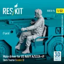 ResKit Models Male driver for US NAVY A/S32A-49 Deck Tractor (scene 3) (1 pcs) (3D Printed) 1:32 (RSF32-0074)