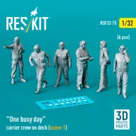  ResKit Models One busy day carrier crew on deck (scene 1) (6 pcs) (3D Printed) 1:32 (RSF32-0075)