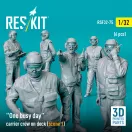 ResKit Models One busy day carrier crew on deck (scene 1) (6 pcs) (3D Printed) 1:32 (RSF32-0075)