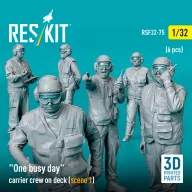   ResKit Models One busy day carrier crew on deck (scene 1) (6 pcs) (3D Printed) 1:32 (RSF32-0075)