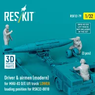   ResKit Models Driver & airmen (modern) (3 pcs) (MHU-83 D/E lift truck LOWER loading position for RSK32-0010) (3D Printed) 1:32 (RSF32-0079)
