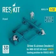   ResKit Models Driver & airmen (modern) (3 pcs) (MHU-83 D/E lift truck LOWER loading position for RSK32-0010) (3D Printed) 1:32 (RSF32-0079)