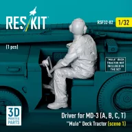   ResKit Models Driver for MD-3 (A, B, C, T) Mule Deck Tractor (scene 1) (1 pcs) (3D Printed) 1:32 (RSF32-0082)