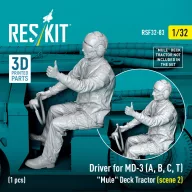   ResKit Models Driver for MD-3 (A, B, C, T) Mule Deck Tractor (scene 2) (1 pcs) (3D Printed) 1:32 (RSF32-0083)