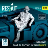   ResKit Models Male driver for A/S-32A-31A Mule Tow Tractor (scene 1) (1 pcs) (3D Printed) 1:32 (RSF32-0084)