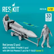   ResKit Models Red jersey (2 pcs) AERO 21A (MHU-191A/M) (1 pcs) with AIM-54A Phoenix (1 pcs) for F-14A,B (scene 1) (3D Printed) 1:32 (RSF32-0088)