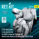 ResKit Models F-35 (A/C) pilot in late ejection seat for RESKIT Cockpit for Trumpeter kit (RSU32-0109, RSU32-0110, RSU32-0227, RSU32-0228) (3D Printed) 1:32 (RSF32-0092)