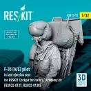 ResKit Models F-35 (A/C) pilot in late ejection seat for RESKIT Cockpit for Italeri / Academy kit (RSU32-0137, RSU32-0138) (3D Printed) 1:32 (RSF32-0093)