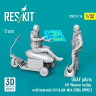   ResKit Models USAF pilots (2 pcs) & M1 Weaver trolley with hydraulic lift & AN-M64 500lb (WW2) (3D Printed) 1:32 (RSF32-0114)