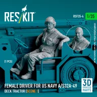   ResKit Models Female driver for US NAVY A/S32A-49 Deck Tractor (scene 1) (1 pcs) (3D Printed) 1:35 (RSF35-0004)