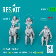   ResKit Models CH-54A Tarhe Pilots Late in seats for ICM kit (1968 +) (scene 2) (3 pcs) (3D Printed) 1:35 (RSF35-0011)