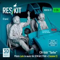   ResKit Models CH-54A Tarhe Pilots Late in seats for ICM kit (1968 +) (scene 2) (3 pcs) (3D Printed) 1:35 (RSF35-0011)