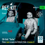   ResKit Models CH-54A Tarhe Pilots Late in seats for ICM kit (1968 +) (scene 2) (3 pcs) (3D Printed) 1:35 (RSF35-0011)