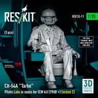   ResKit Models CH-54A Tarhe Pilots Late in seats for ICM kit (1968 +) (scene 2) (3 pcs) (3D Printed) 1:35 (RSF35-0011)