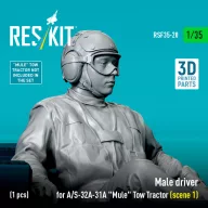   ResKit Models Male driver for A/S-32A-31A Mule Tow Tractor (scene 1) (1 pcs) (3D Printed) 1:35 (RSF35-0020)