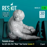   ResKit Models Female driver for A/S-32A-31A Mule Tow Tractor (scene 2) (1 pcs) (3D Printed) 1:35 (RSF35-0021)