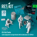 ResKit Models CH-54A Tarhe radio equipment compartment with technicians (3 pcs) (3D Printed) for ICM 1:35 (RSF35-0027)
