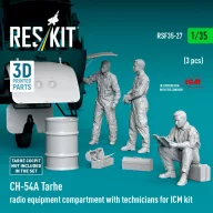   ResKit Models CH-54A Tarhe radio equipment compartment with technicians (3 pcs) (3D Printed) for ICM 1:35 (RSF35-0027)