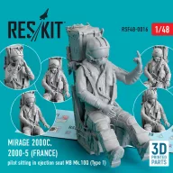   ResKit Models Mirage 2000C, 2000-5 (FRANCE) pilot sitting in ejection seat MB Mk.10Q (Type 1) (3D Printed) 1:48 (RSF48-0016)