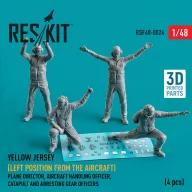  ResKit Models Yellow jersey (Modern) (Left position from the aircraft) Plane Director, Aircraft Handling Officer, Catapult and Arresting Gear Officers (4 pcs) (3D Printed) 1:48 (RSF48-0024)