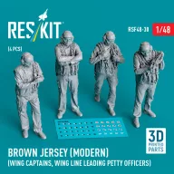   ResKit Models Brown jersey (modern) (Wing Captains, Wing Line Leading Petty Officers) (4 pcs) (3D Printed) 1:48 (RSF48-0030)