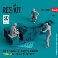   ResKit Models MJ-1 Jammer Driver & airmens (Vietnam) (MJ-1A,MJ-1B) (scene 1) (3 pcs) (3D Printed) 1:48 (RSF48-0032)
