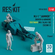   ResKit Models MJ-1 Jammer Driver & airmens (Vietnam) (MJ-1A,MJ-1B) (scene 2) (3 pcs) (3D Printed) 1:48 (RSF48-0033)