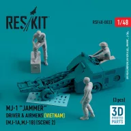   ResKit Models MJ-1 Jammer Driver & airmens (Vietnam) (MJ-1A,MJ-1B) (scene 2) (3 pcs) (3D Printed) 1:48 (RSF48-0033)