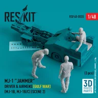   ResKit Models MJ-1 Jammer Driver & airmens (Gulf War) (MJ-1B, MJ-1B/C) (scene 2) (3 pcs) (3D Printed) 1:48 (RSF48-0035)