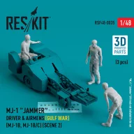   ResKit Models MJ-1 Jammer Driver & airmens (Gulf War) (MJ-1B, MJ-1B/C) (scene 2) (3 pcs) (3D Printed) 1:48 (RSF48-0035)