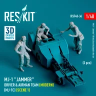   ResKit Models MJ-1 Jammer Driver & airman team (Modern) (MJ-1C) (scene 1) (3 pcs) (3D Printed) 1:48 (RSF48-0036)