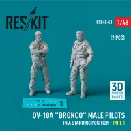   ResKit Models OV-10A Bronco male pilots (in a standing position - type 1) (2 pcs) (3D Printed) 1:48 (RSF48-0040)