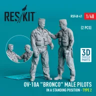   ResKit Models OV-10A Bronco male pilots (in a standing position - type 2) (2 pcs) (3D Printed) 1:48 (RSF48-0041)