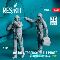   ResKit Models OV-10D+ Bronco male pilots (in a standing position - type 2) (2 pcs) (3D Printed) 1:48 (RSF48-0043)