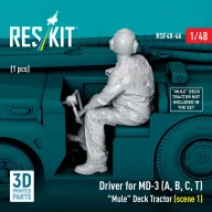   ResKit Models Driver for MD-3 (A, B, C, T) Mule Deck Tractor (scene 1) (1 pcs) (3D Printed) 1:48 (RSF48-0046)