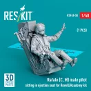 ResKit Models Rafale (C, M) male pilot sitting in ejection seat for Revell/Academy kit (1 pcs) (3D Printed) 1:48 (RSF48-0058)