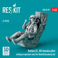   ResKit Models Rafale (C, M) female pilot sitting in ejection seat for Revell/Academy kit (1 pcs) (3D Printed) 1:48 (RSF48-0059)